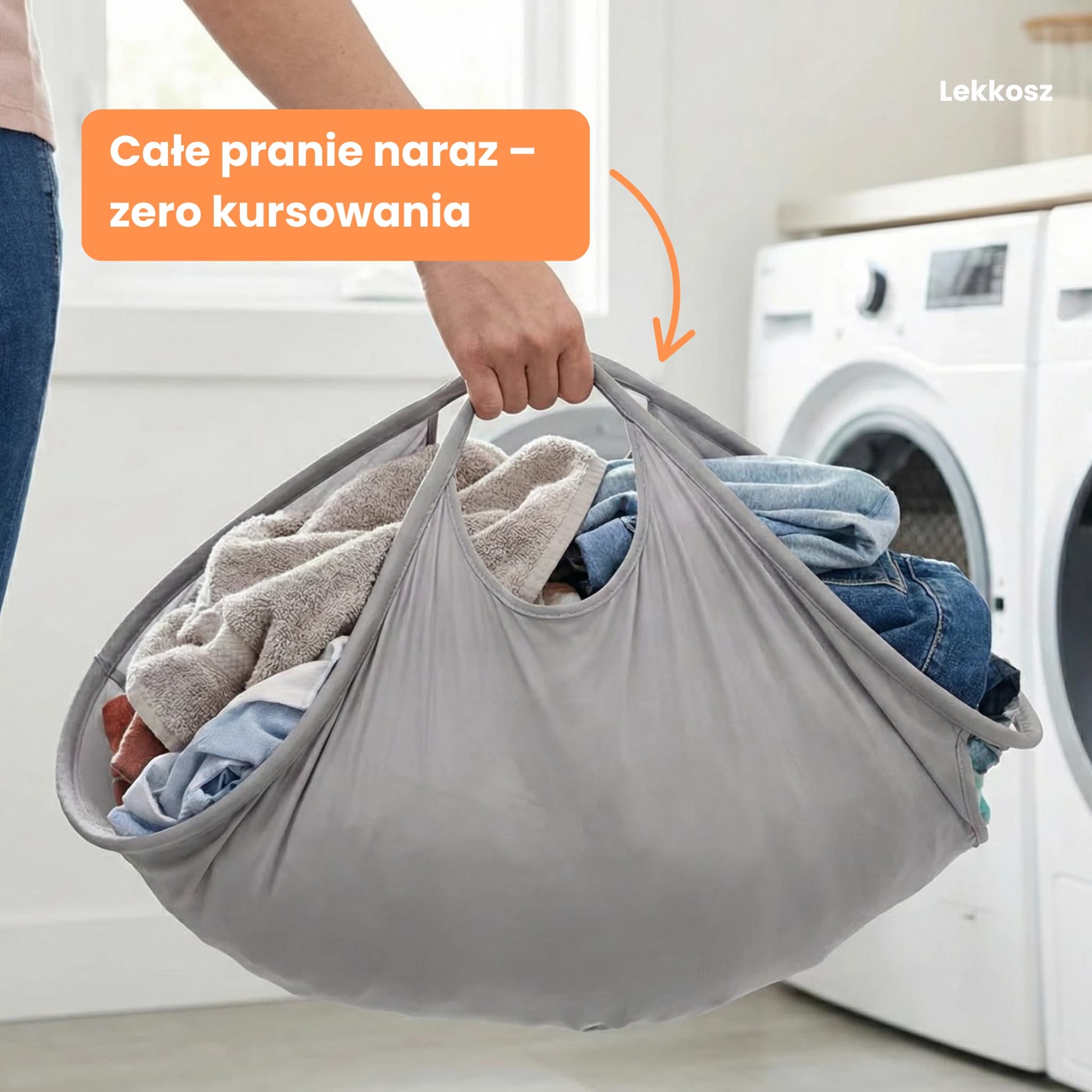 Lekkosz - składany i wodoodporny transporter prania