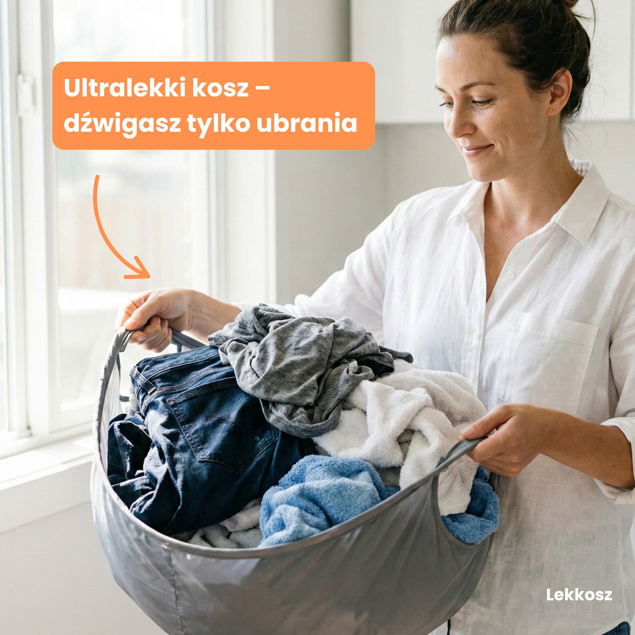 Lekkosz - składany i wodoodporny transporter prania