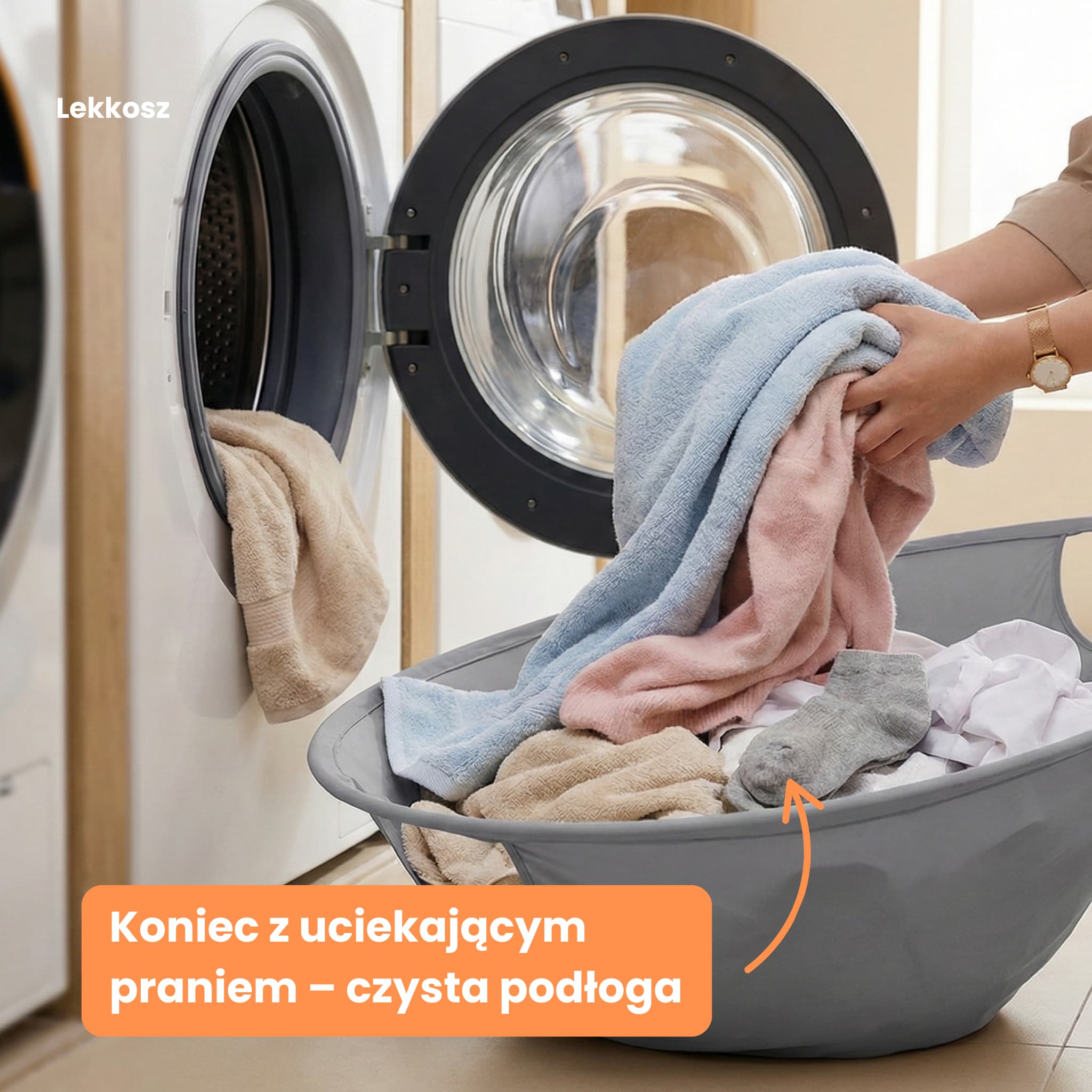 Lekkosz - składany i wodoodporny transporter prania